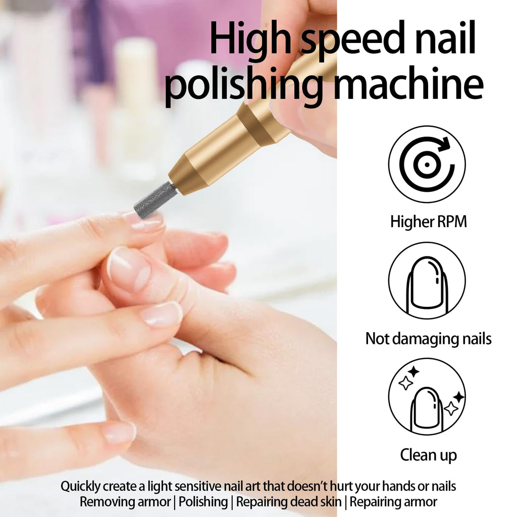 Electric Rechargeable Set Cordless Nail Art Grinding Machine Compact P