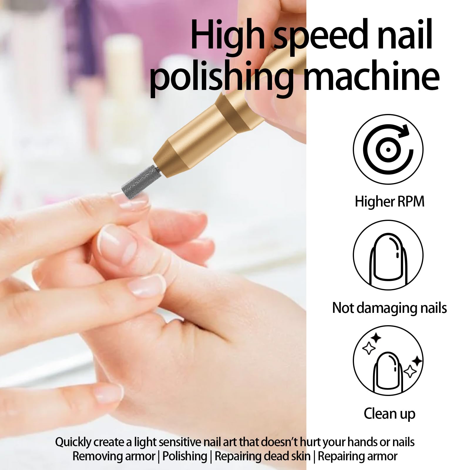Electric Rechargeable Set Cordless Nail Art Grinding Machine Compact P