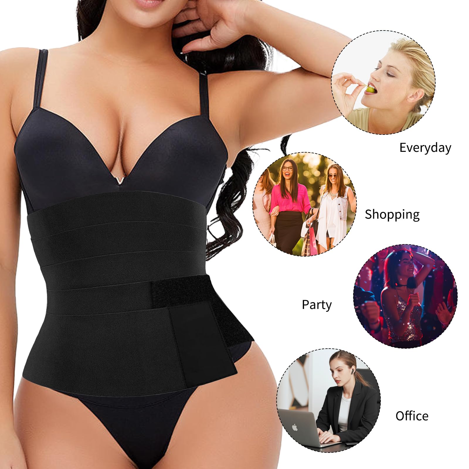 Waist Trainer, Wrap Waist Trainer for Women, Abdominal Binder 9.84 Ft Elast