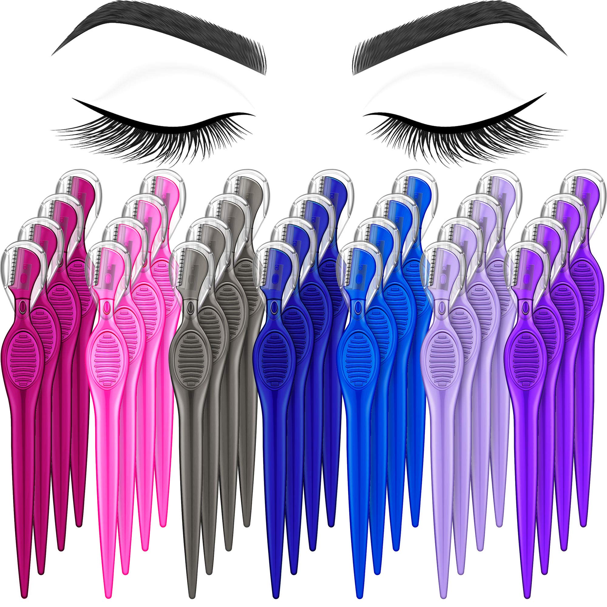 Razor Shaver 28 Pack — Multipurpose Facial Hair Removal Exfoliating Tool for Wom